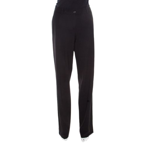 Michael Kors Black Wool Straight Fit Tailored Trousers M - Michael Kors - Modalova