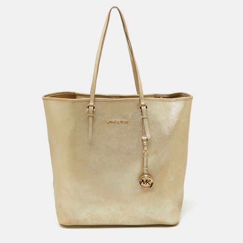 Michael Kors Gold Leather Jet Set Travel Shopper Tote - Michael Kors - Modalova