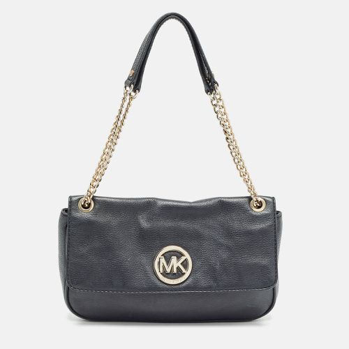 Michael Kors Black Leather Fulton Flap Shoulder Bag - Michael Kors - Modalova