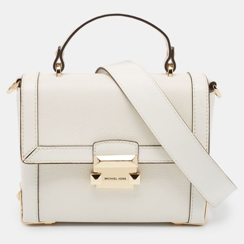 Michael Kors White Leather Small Jayne Trunk Top Handle Bag - Michael Kors - Modalova