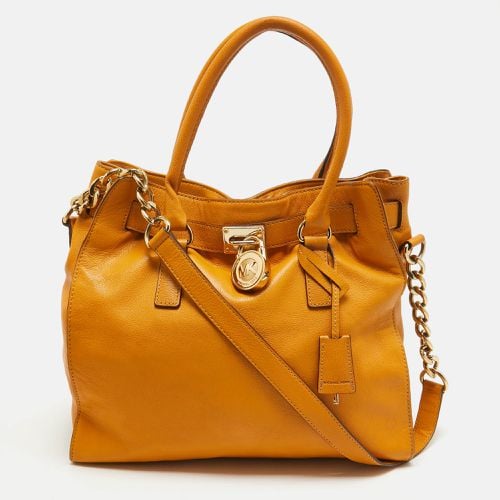 MICHAEL Michael Kors Mustard Leather Large Hamilton North South Tote - Michael Kors - Modalova