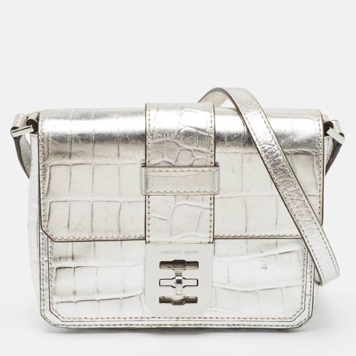 Michael Kors Silver Croc Embossed Leather Crossbody Bag - Michael Kors - Modalova