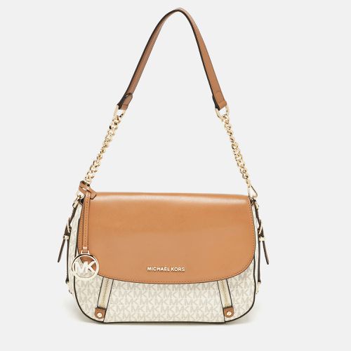 Michael Kors Brown/Off White Signature Coated Canvas and Leather Bedford Legacy Shoulder Bag - Michael Kors - Modalova