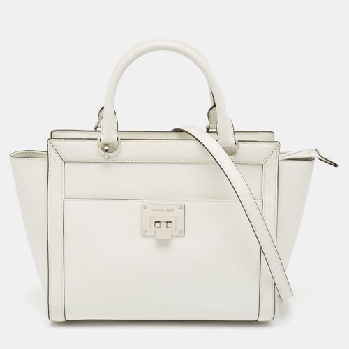 Michael Kors White Leather Large Tina Tote - Michael Kors - Modalova