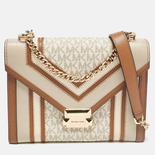 Michael Kors Beige/Brown Signature Coated Canvas and Leather Large Whitney Shoulder Bag - Michael Kors - Modalova