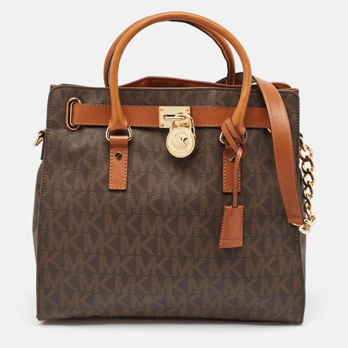 Signature Coated Canvas and Leather Hamilton North South Tote - Michael Kors - Modalova