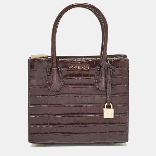 Michael Kors Purple Croc Embossed Leather Mini Mercer Tote - Michael Kors - Modalova