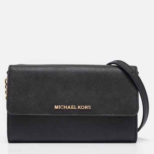 Michael Kors Black Leather Jet Set Flap Crossbody Bag - Michael Kors - Modalova