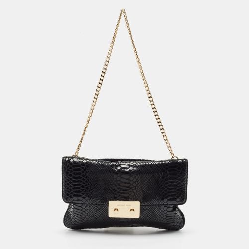 Michael Kors Black Snakeskin Embossed Leather Sloan Slim Shoulder Bag - Michael Kors - Modalova