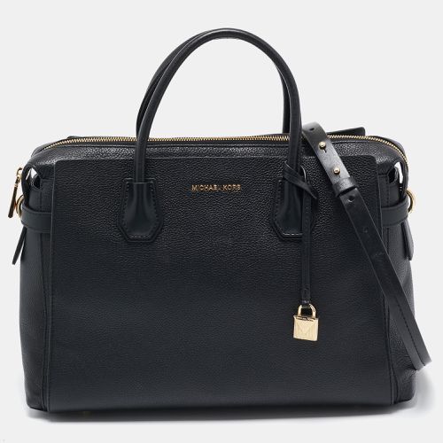 Michael Kors Black Leather Large Mercer Belted Satchel - Michael Kors - Modalova