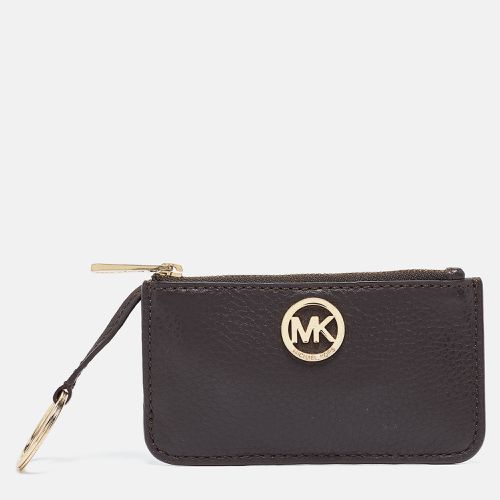 Michael Kors Dark Brown Leather Top Zip Coin Purse - Michael Kors - Modalova