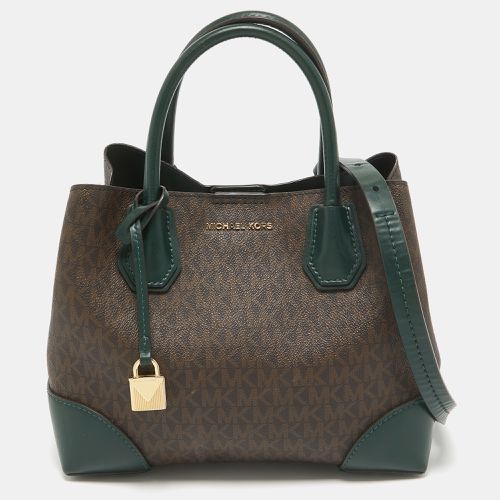 Michael Kors Green/Brown Signature Coated Canvas Small Mercer Gallery Tote - Michael Kors - Modalova