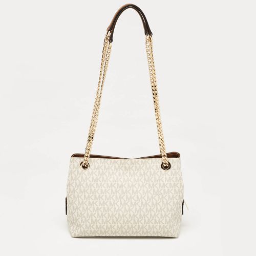 Michael Kors Grey Signature Coated Canvas Logo Chain Shoulder Bag - Michael Kors - Modalova