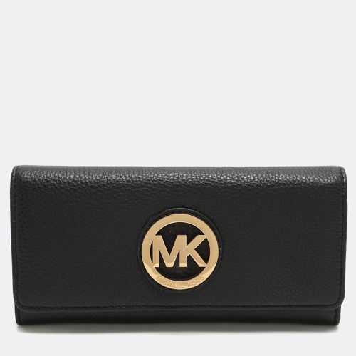 Michael Kors Black Leather Fulton Continental Wallet - Michael Kors - Modalova