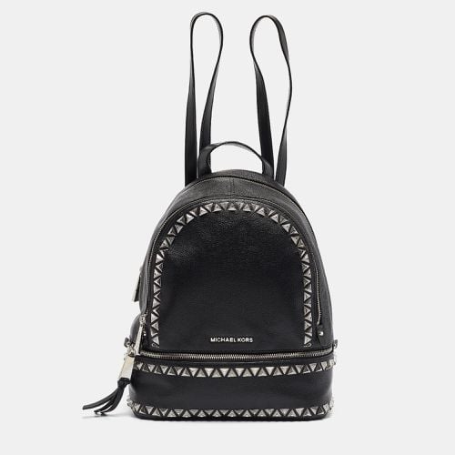 Michael Kors Black Faux Leather Medium Studded Rhea Backpack - Michael Kors - Modalova