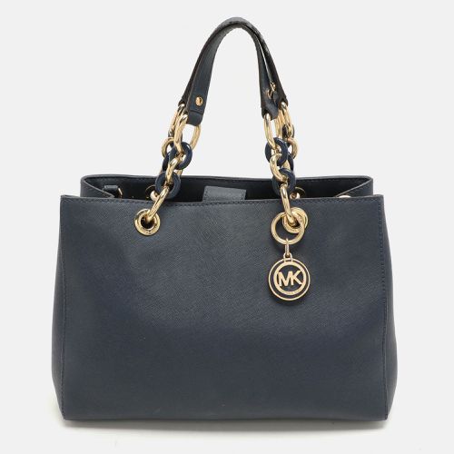 Michael Kors Blue Saffiano Leather Medium Cynthia Tote - Michael Kors - Modalova