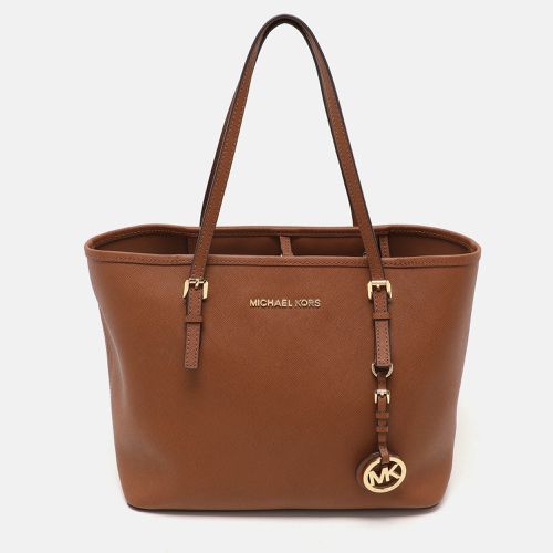 Michael Kors Brown Saffiano Leather Small Jet Set Travel Tote - Michael Kors - Modalova