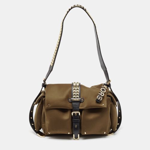 Michael Kors Green/Black Studded Satin Olivia Shoulder Bag - Michael Kors - Modalova