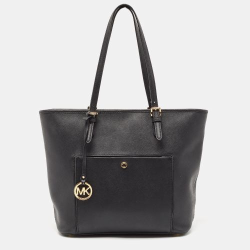 Michael Kors Black Leather Jet Set Top Zip Tote - Michael Kors - Modalova