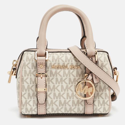 Michael Kors Pink/Grey Signature Coated Canvas Extra Small Bedford Legacy Crossbody Bag - Michael Kors - Modalova