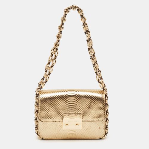 Michael Kors Gold Python Embossed Leather Piper Shoulder Bag - Michael Kors - Modalova