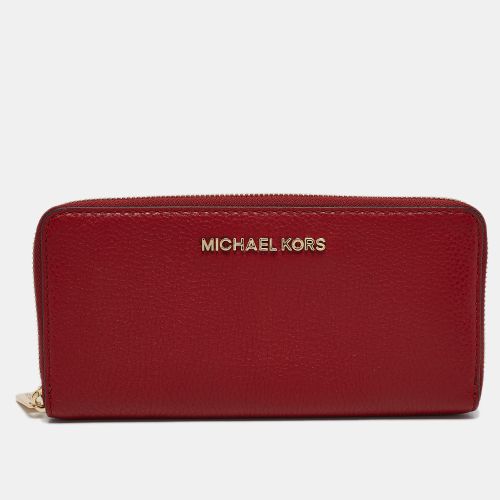 Michael Kors Red Leather Zip Continental Wallet - Michael Kors - Modalova