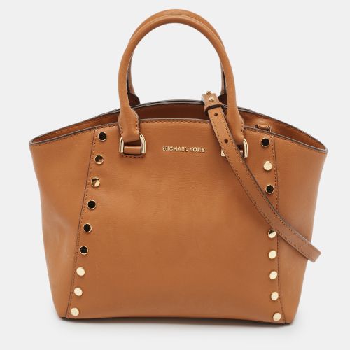 Michael Kors Brown Leather Studded Satchel - Michael Kors - Modalova