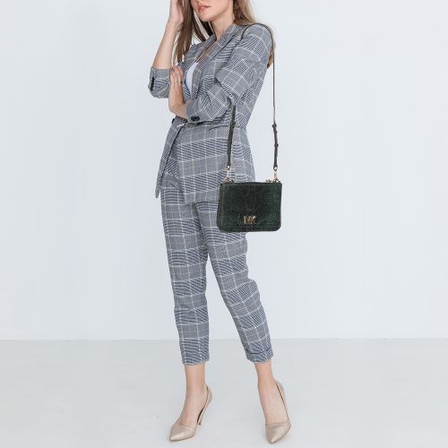 Python Embossed Leather Turn Lock Shoulder Bag - Michael Kors - Modalova