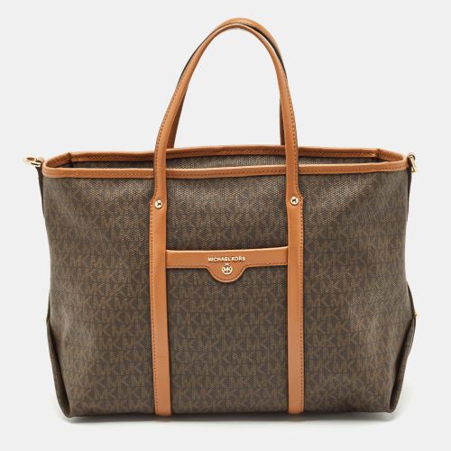 Michael Kors Brown Signature Coated Canvas Beck Tote - Michael Kors - Modalova