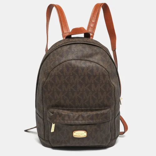Michael Kors Brown Signature Coated Canvas Front Pocket Backpack - Michael Kors - Modalova