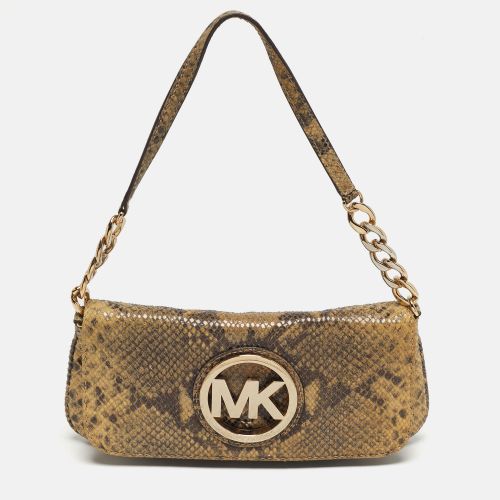 Logo Flap Light Python Embossed Leather Chain Clutch - Michael Kors - Modalova