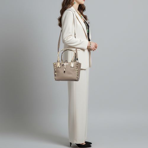 Miranda Mini /Cream Leather and Python Trim Tote - Michael Kors - Modalova