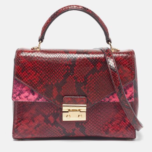 Sloan Flap /Pink Python Embossed Leather Top Handle Bag - Michael Kors - Modalova