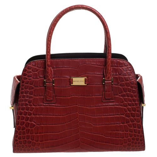 Michael Kors Red Croc Embossed Leather Gia Satchel - Michael Kors - Modalova