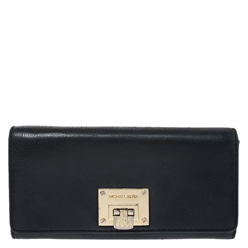 Michael Kors Black Leather Flap Continental Wallet - Michael Kors - Modalova