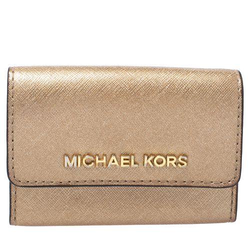 Michael Kors Metallic Gold Leather Flap Card Holder - Michael Kors - Modalova