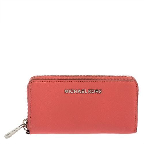 Leather Zip Around Wristlet Wallet - Michael Kors - Modalova