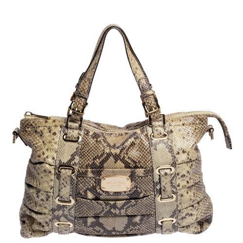 Michael Kors Beige Python Effect Leather Satchel - Michael Kors - Modalova