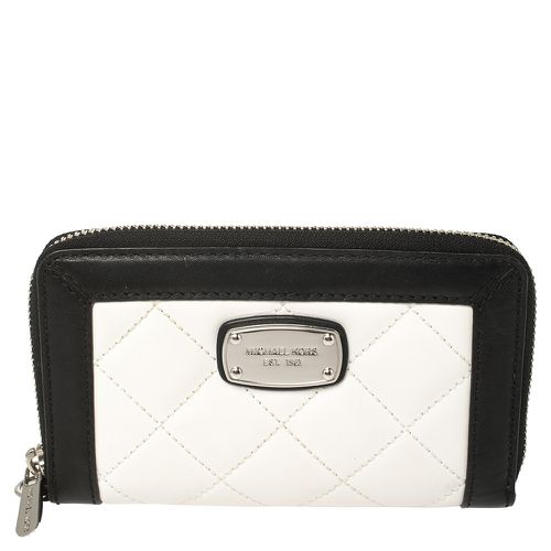 Michael Kors White/Black Quilted Leather Wristlet Wallet - Michael Kors - Modalova