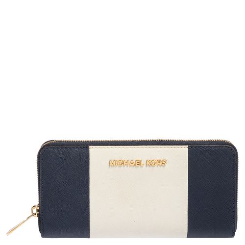 Michael Kors White/Blue Leather Jet Set Zip Around Wallet - Michael Kors - Modalova