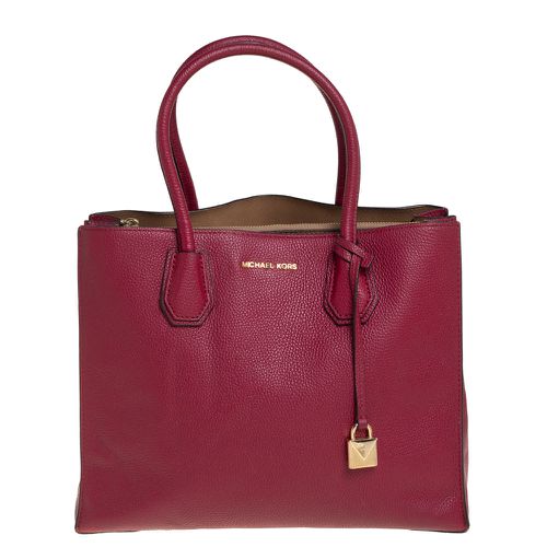 Michael Kors Burgundy Grained Leather Large Mercer Tote - Michael Kors - Modalova