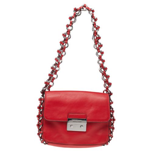 Michael Kors Red Leather Piper Flap Shoulder Bag - Michael Kors - Modalova