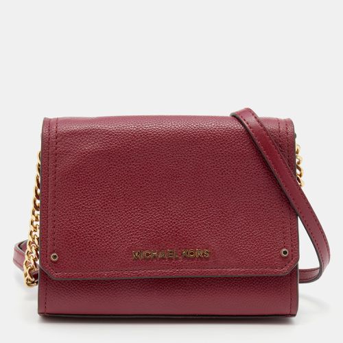 Michael Kors Burgundy Leather Jet Set Flap Crossbody Bag - Michael Kors - Modalova