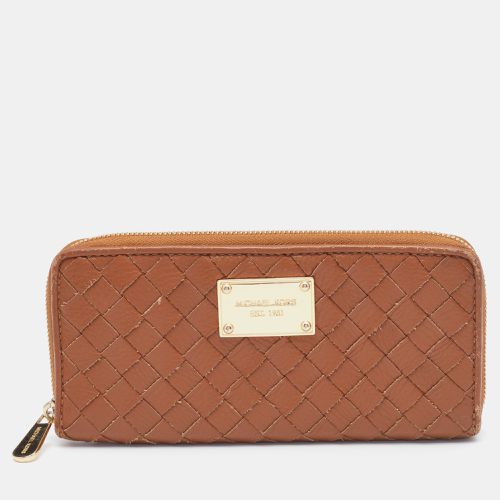 Leather Woven Zip Around Wallet - Michael Kors - Modalova