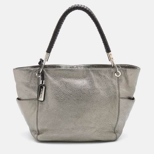 Michael Kors Metallic Silver/Black Leather Skorpio Tote - Michael Kors - Modalova