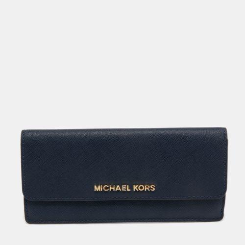 Michael Kors Blue Leather Jet Set Travel Wallet - Michael Kors - Modalova