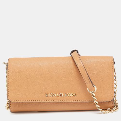 Michael Kors Beige Leather Jet Set Travel Wallet On Chain - Michael Kors - Modalova