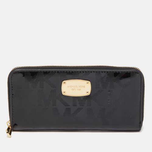 Michael Kors Black Patent Leather Zip Around Wallet - Michael Kors - Modalova