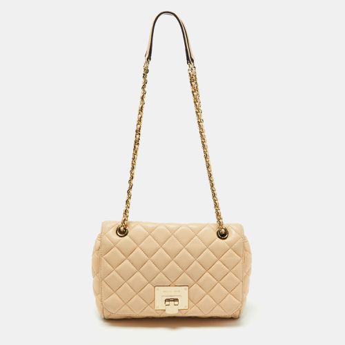 MICHAEL Michael Kors Beige Quilted Leather Sloan Studded Chain Shoulder Bag - Michael Kors - Modalova