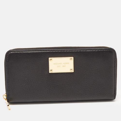 Michael Kors Black Leather Jet Set Zip Around Wallet - Michael Kors - Modalova